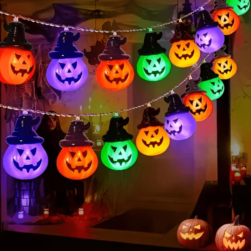 Halloween Four-color Pumpkin LED Ambient Decorative String Lights