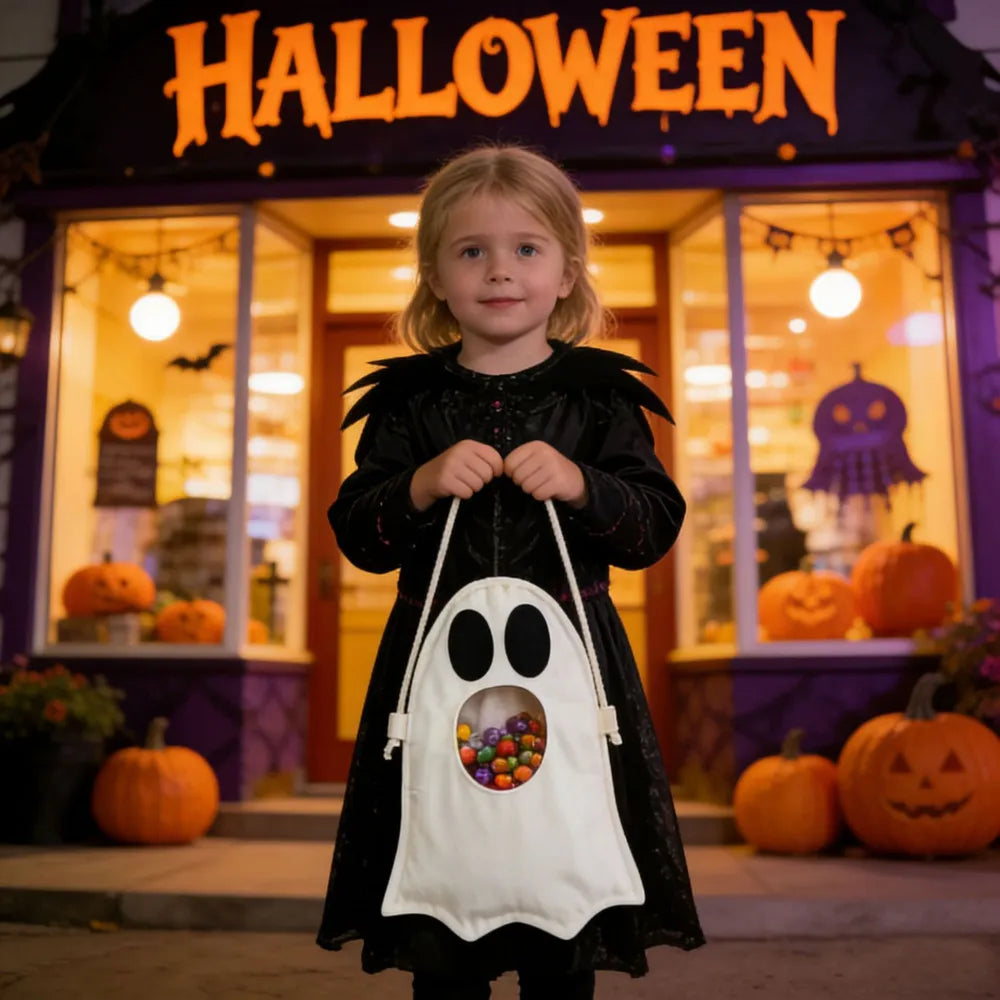 2026 Halloween Kids' Ghost Candy Scavenger Bag