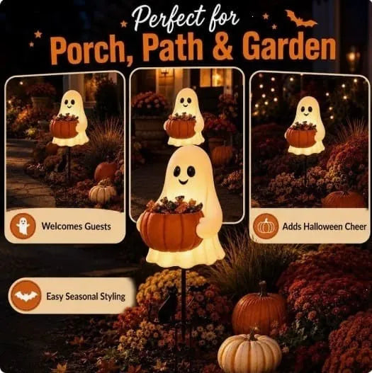 Halloween Ghost Candy Holder Garden Stake