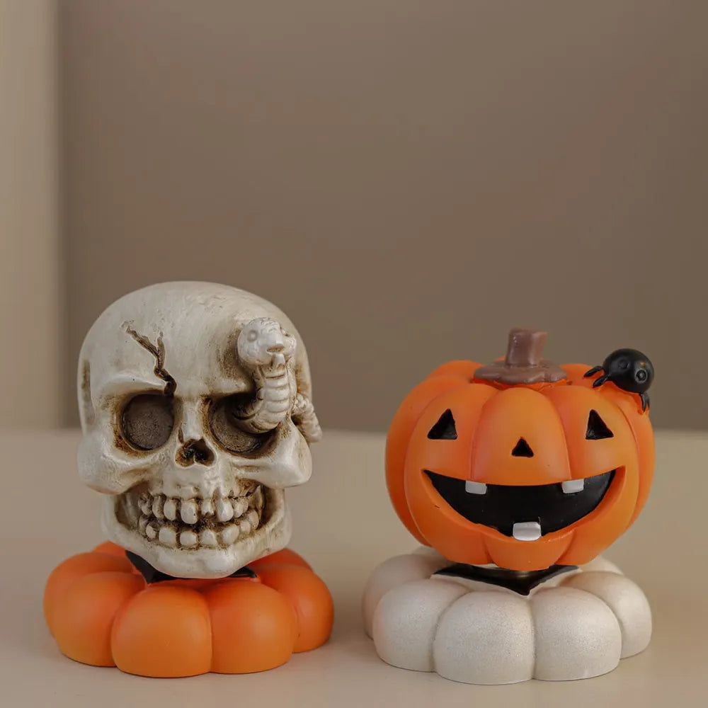 Halloween Ghost Pumpkin Skull Spinning Desktop Resin Ornament