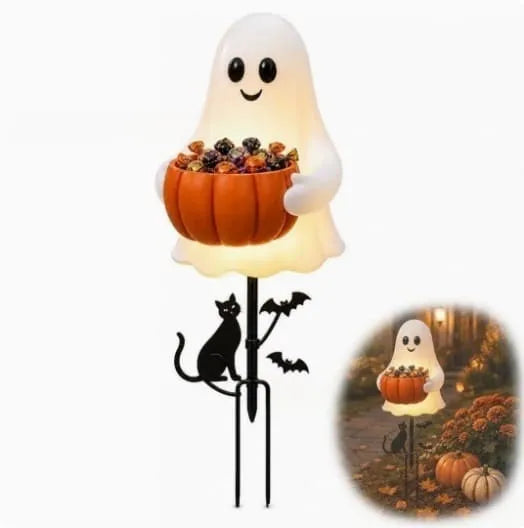 Halloween Ghost Candy Holder Garden Stake