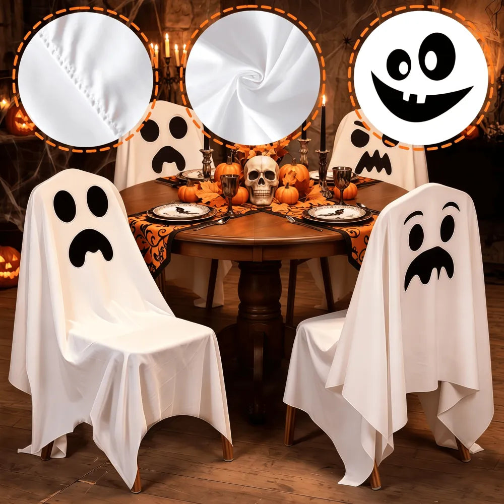 2Pcs Halloween Full-coverage Dust Cover For Dining Chairs