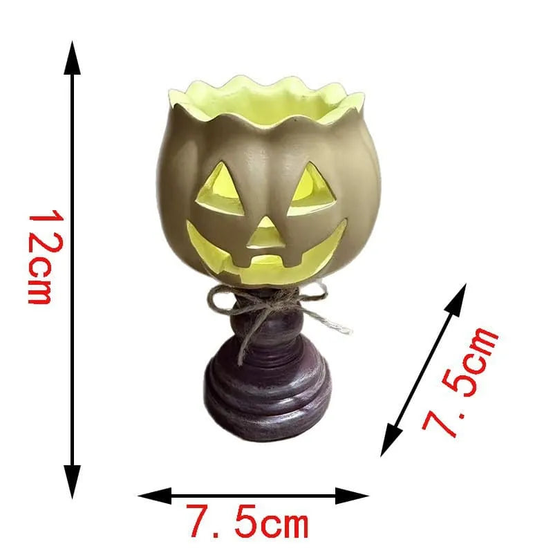 Halloween Home Decor Pumpkin Lantern Candlestick Ornament