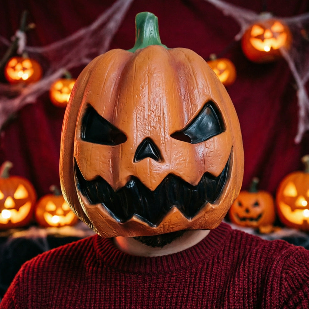 Halloween Pumpkin Mask | Latex Demon Face Mask for Party