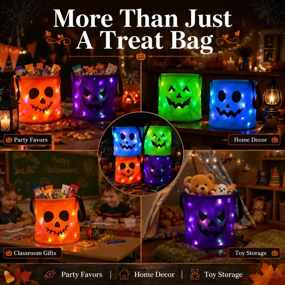 Halloween Colorful Candy Bags Led Light-up Gift Bags