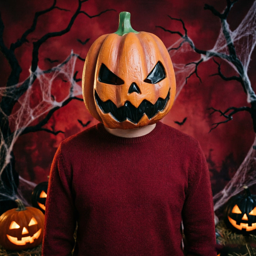 Halloween Pumpkin Mask | Latex Demon Face Mask for Party
