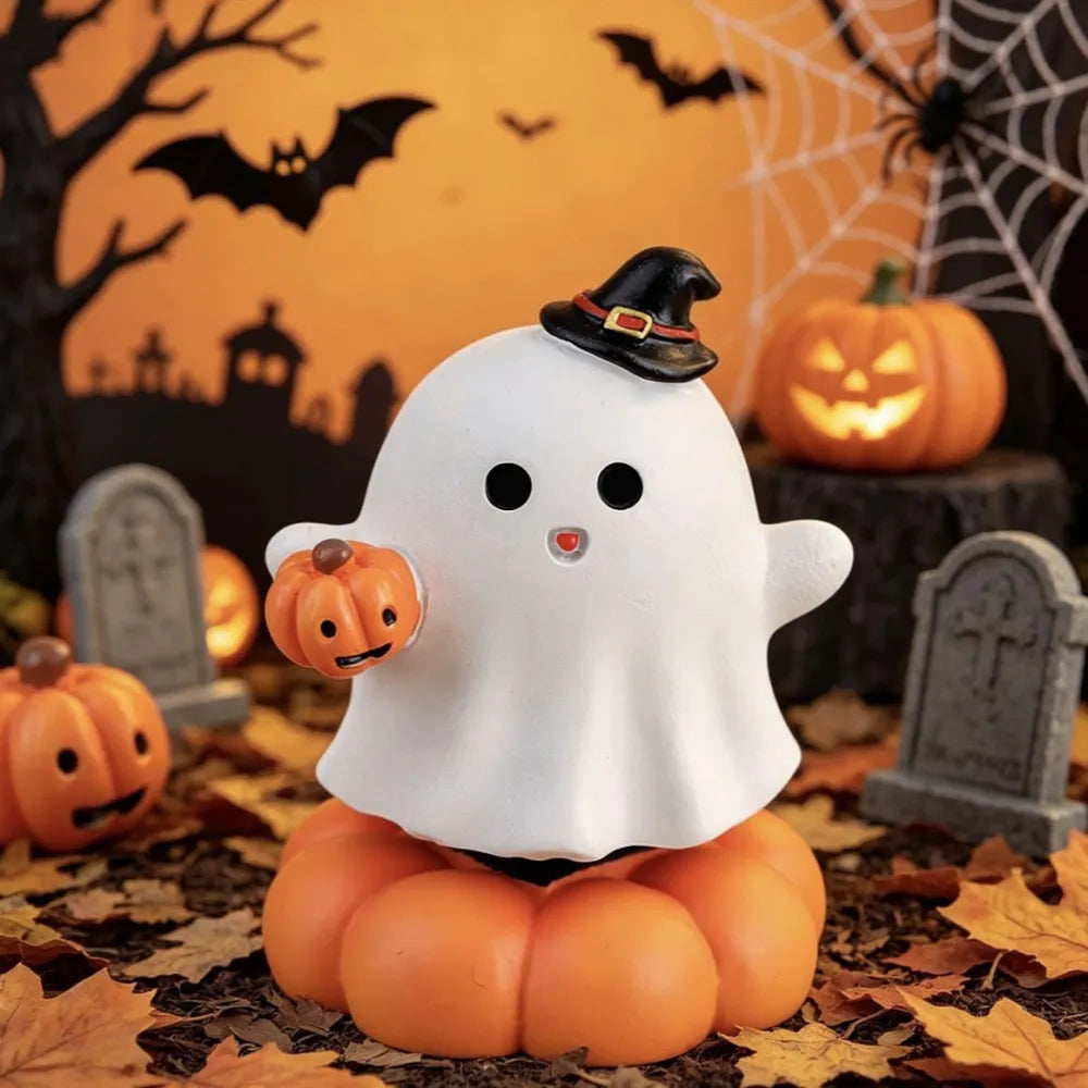 Halloween Ghost Pumpkin Skull Spinning Desktop Resin Ornament