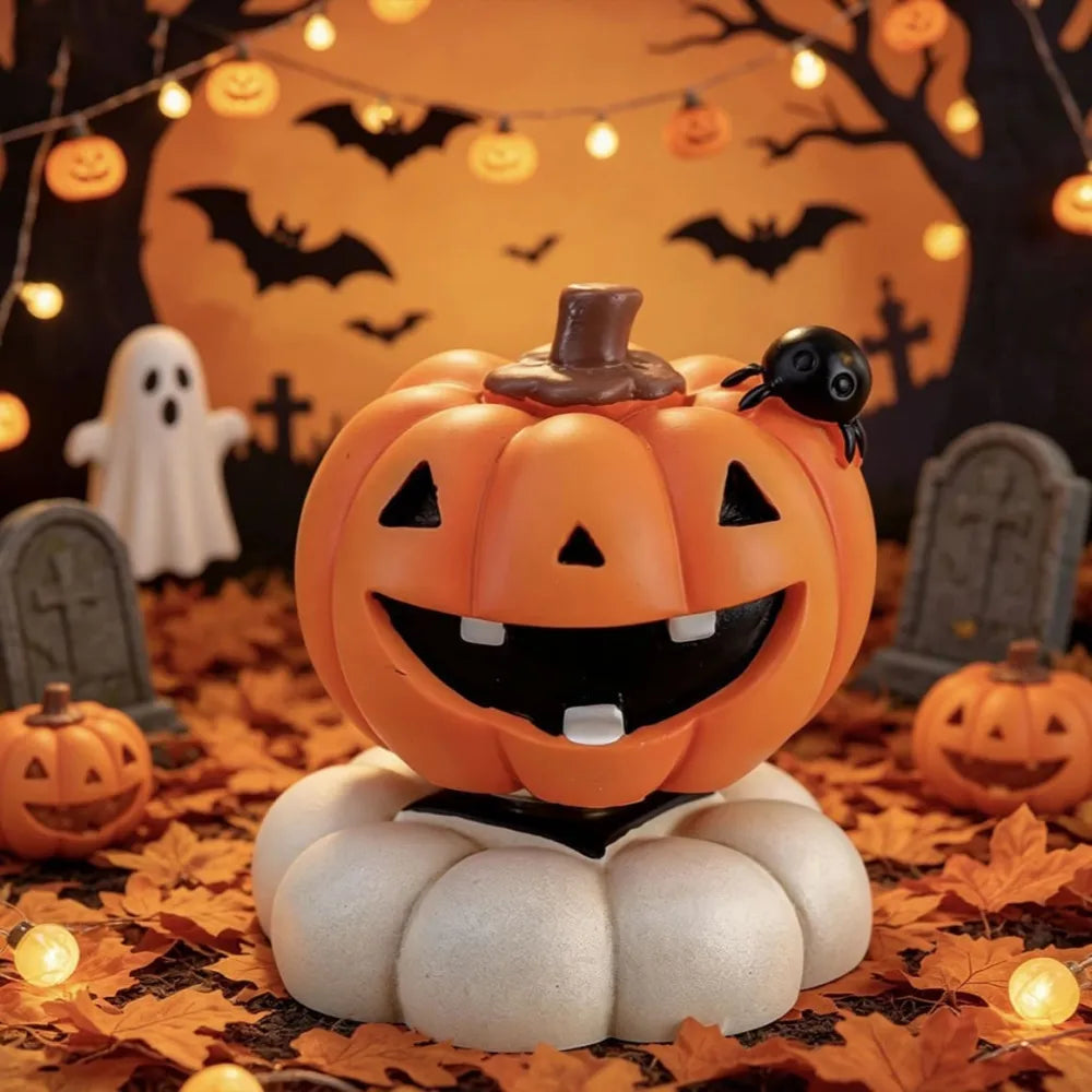 Halloween Ghost Pumpkin Skull Spinning Desktop Resin Ornament