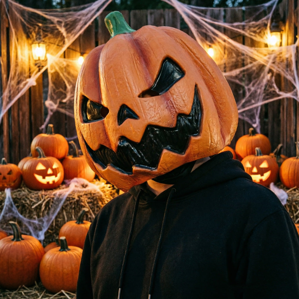 Halloween Pumpkin Mask | Latex Demon Face Mask for Party