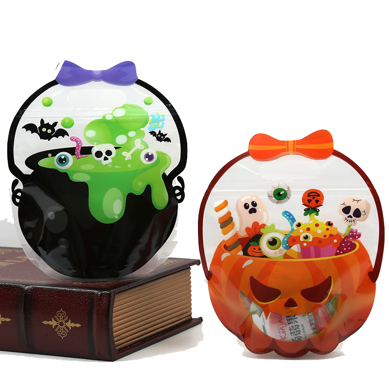 Halloween Party Favor Bags - Pumpkin & Witch Cauldron Candy Bags