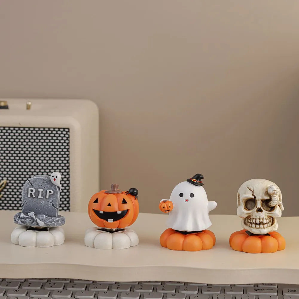 Halloween Ghost Pumpkin Skull Spinning Desktop Resin Ornament
