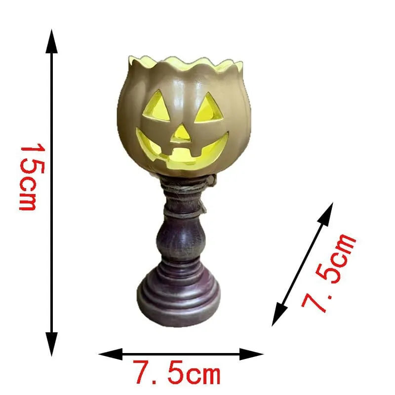 Halloween Home Decor Pumpkin Lantern Candlestick Ornament