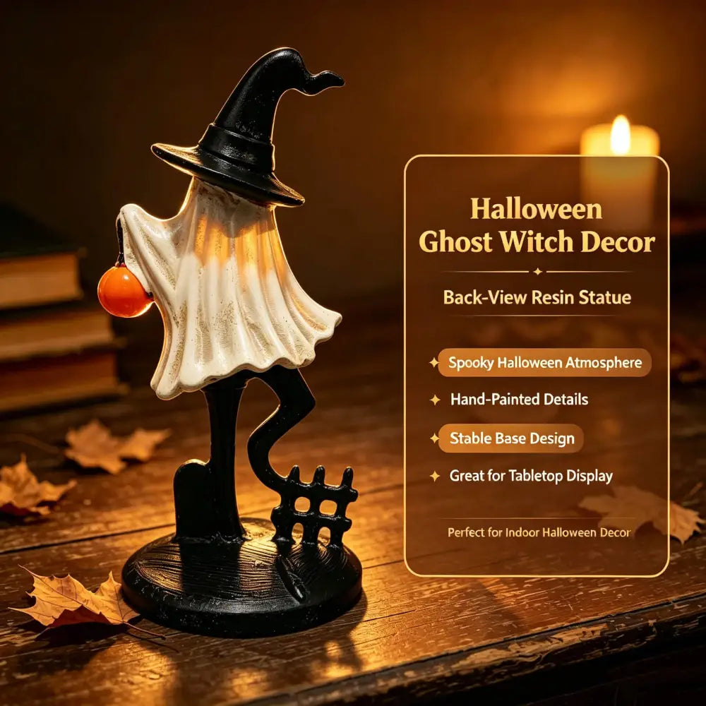 1Pcs Halloween Chibi Witch Hat Ghost Ornament