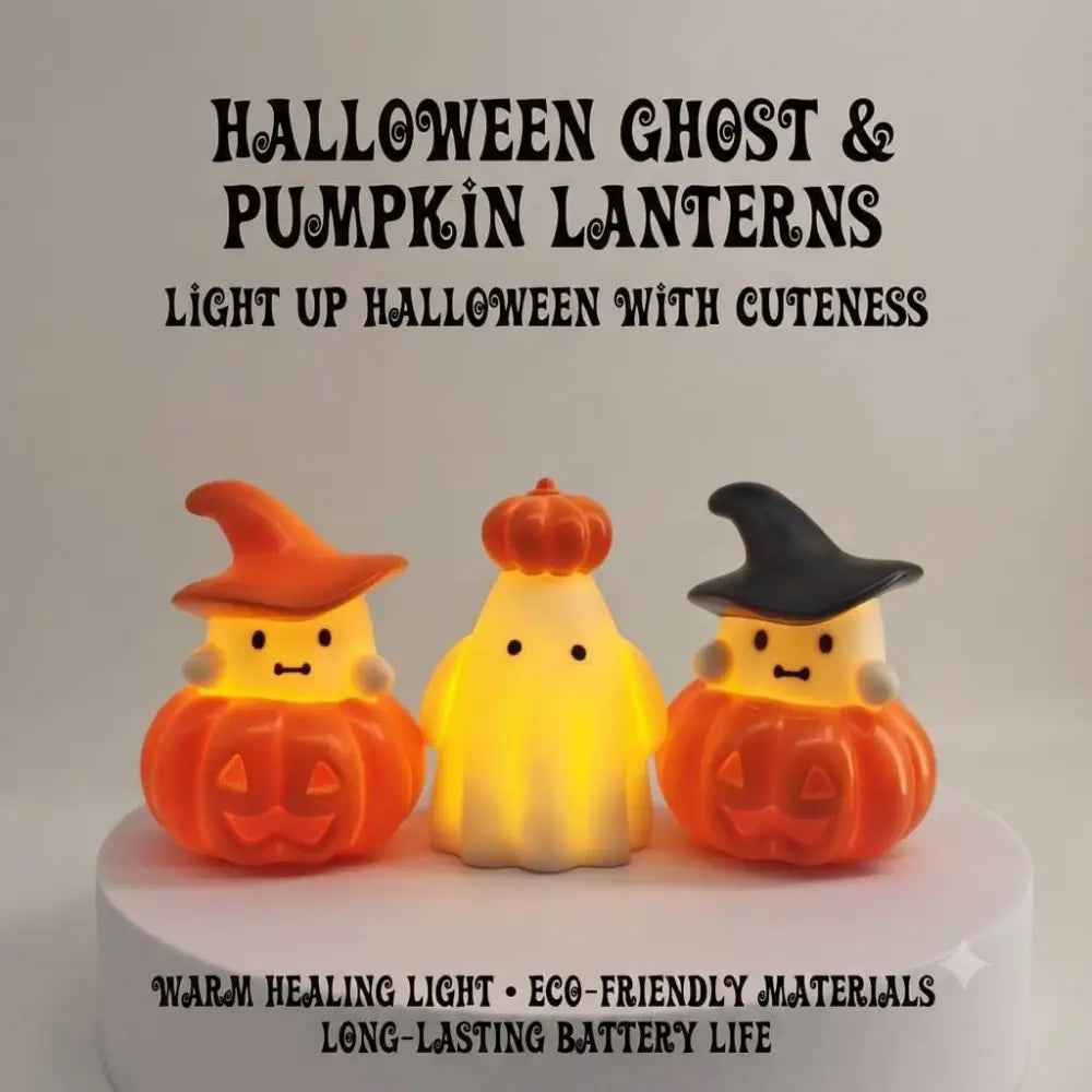 3 Pcs Pumpkin Lantern Ghost Night Light Ornament