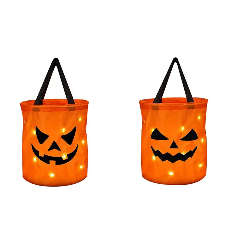 2pcs Halloween Candy Bags Led Light-up Gift Bags