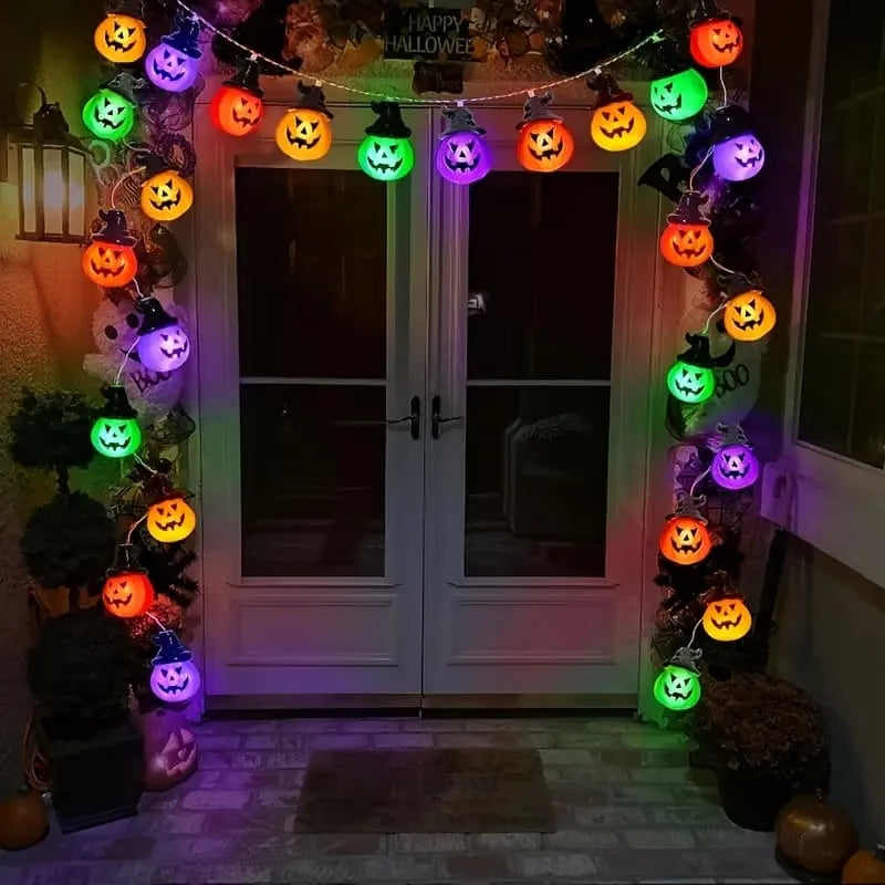 Halloween Four-color Pumpkin LED Ambient Decorative String Lights