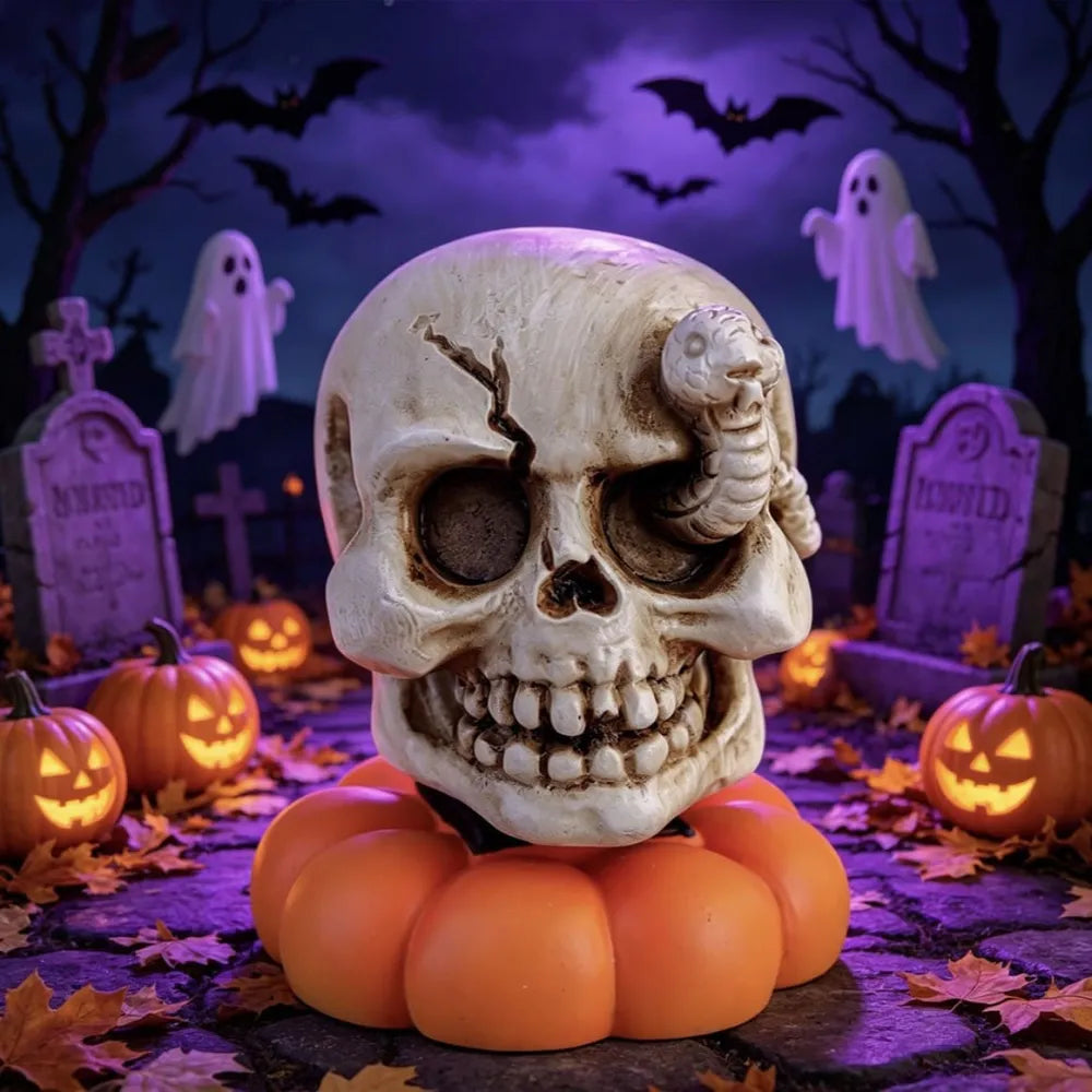 Halloween Ghost Pumpkin Skull Spinning Desktop Resin Ornament