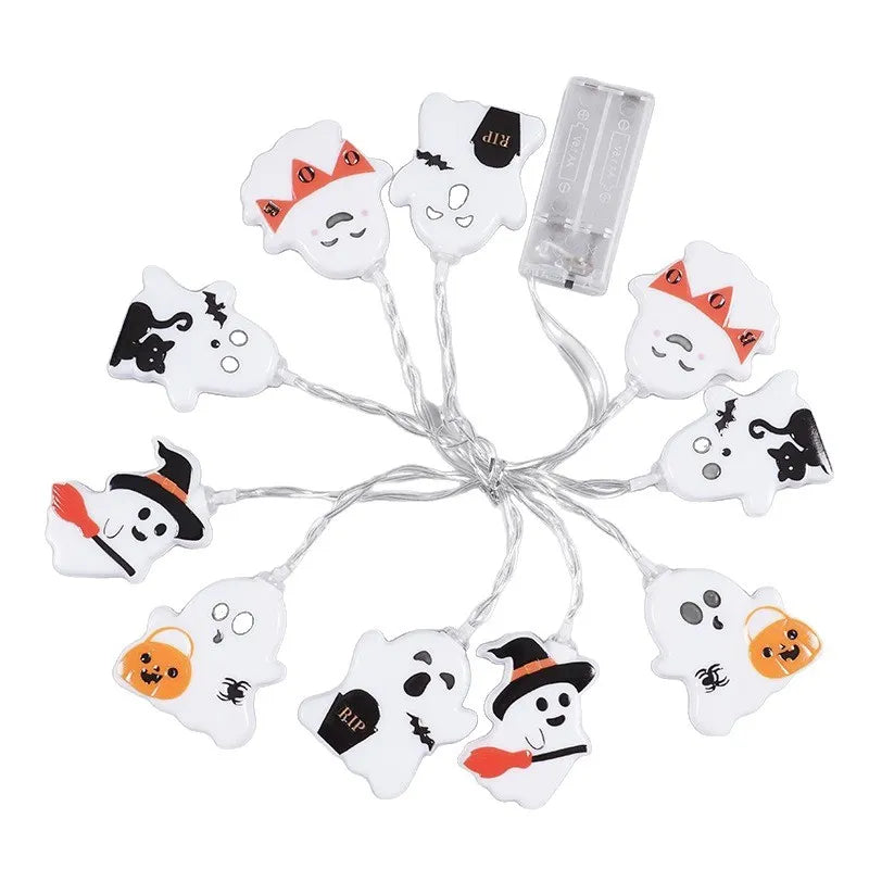 Halloween Led String Lights, Cute Ghost Lights, Decorative String Lights
