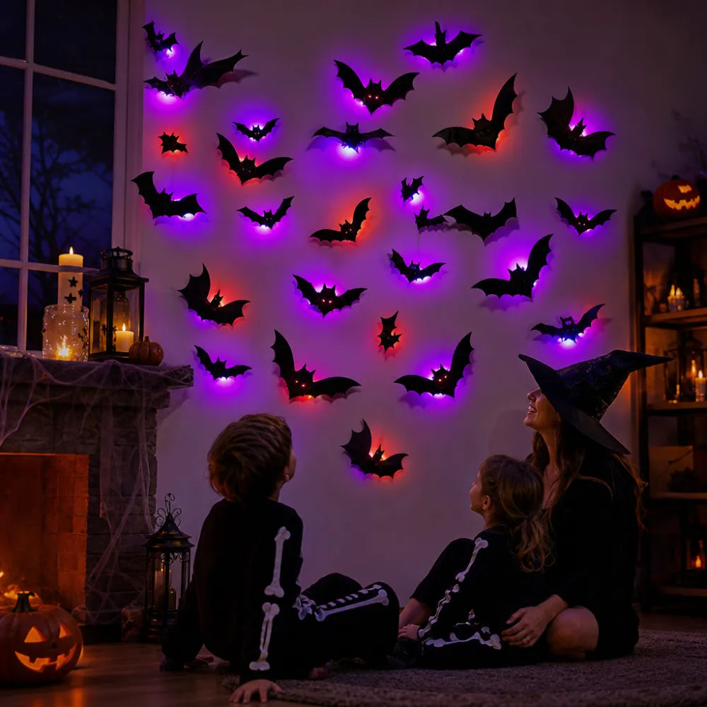 Halloween Led Glowing Bat, Party Decorations Wall Decorations