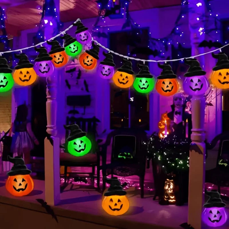 Halloween Four-color Pumpkin LED Ambient Decorative String Lights