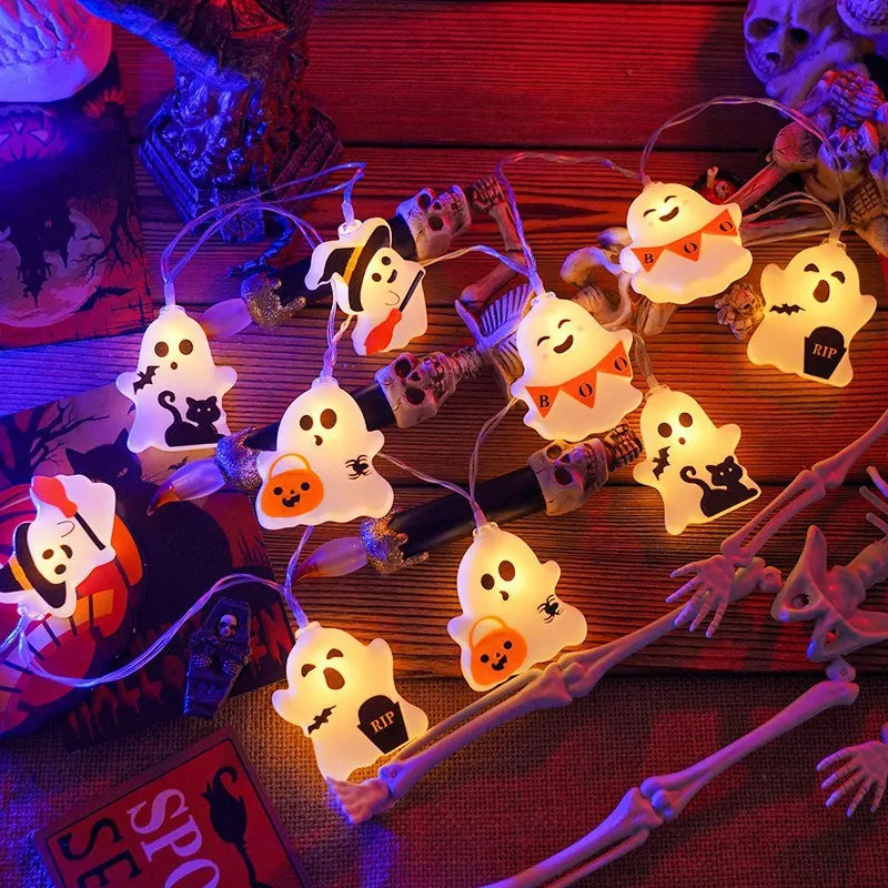 Halloween Led String Lights, Cute Ghost Lights, Decorative String Lights