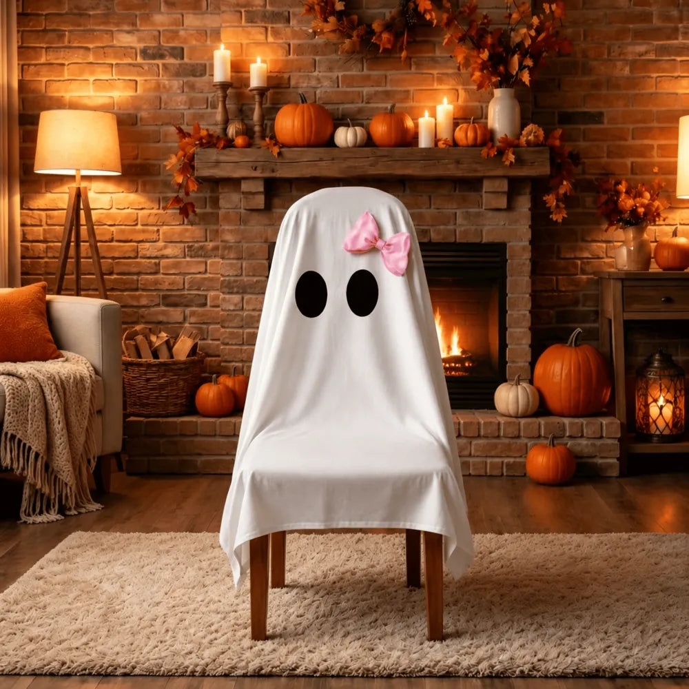 2Pcs Halloween Full-coverage Dust Cover For Dining Chairs