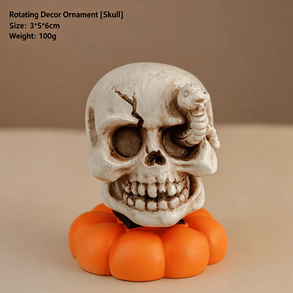 Halloween Ghost Pumpkin Skull Spinning Desktop Resin Ornament