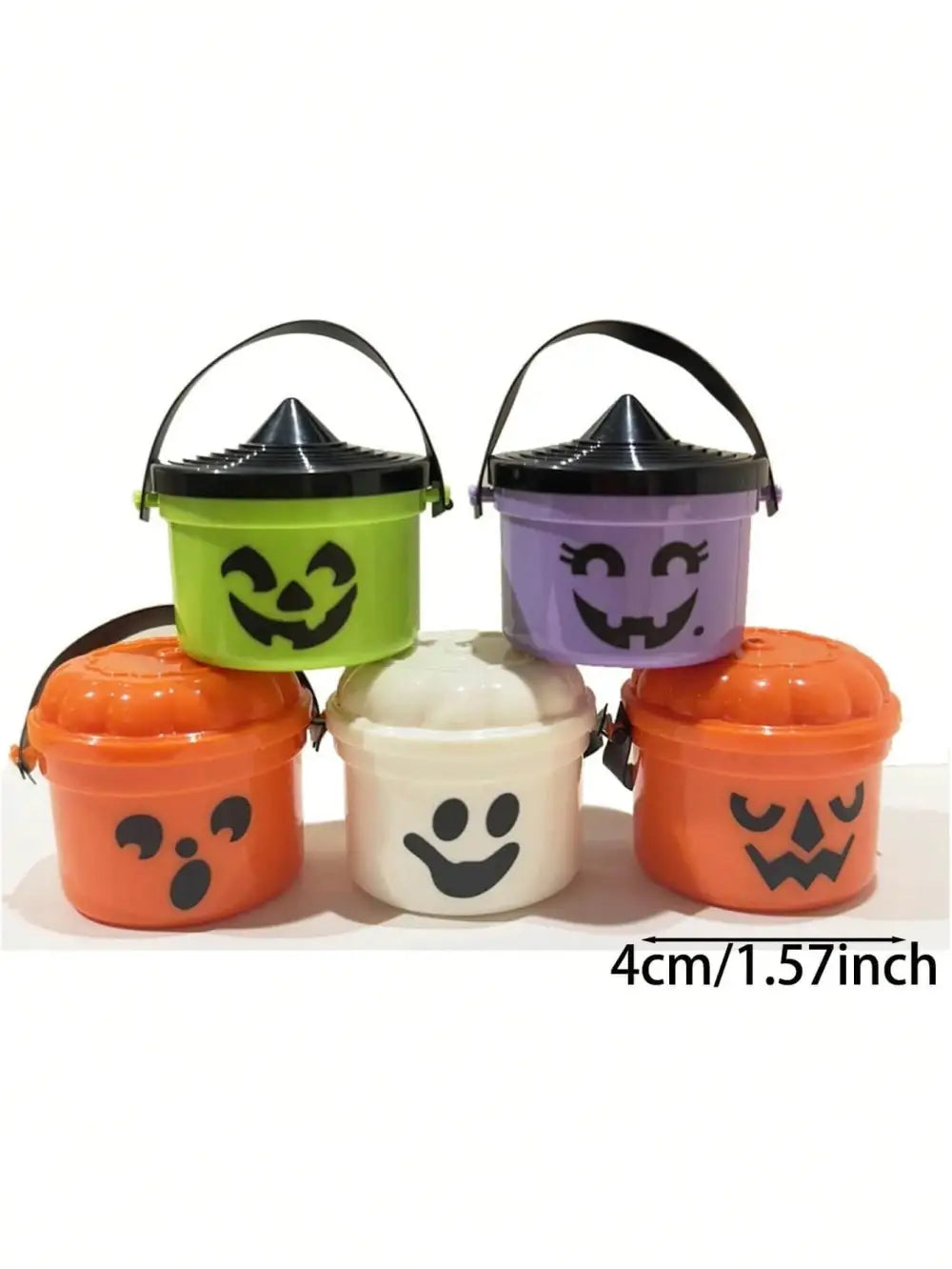 2pcs Halloween Pumpkin Mini Buckets Candy Party Decor