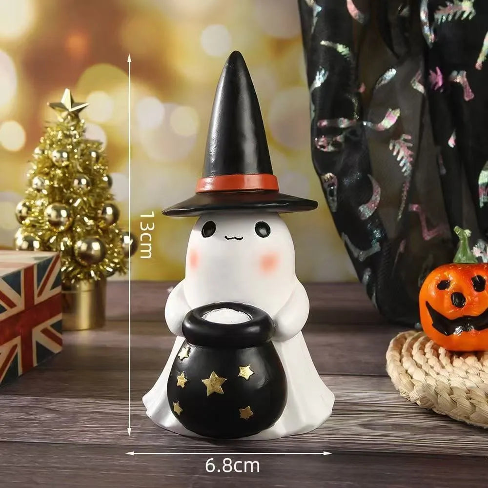 Halloween Cute Little Ghost Glowing Resin Ornament Decoration