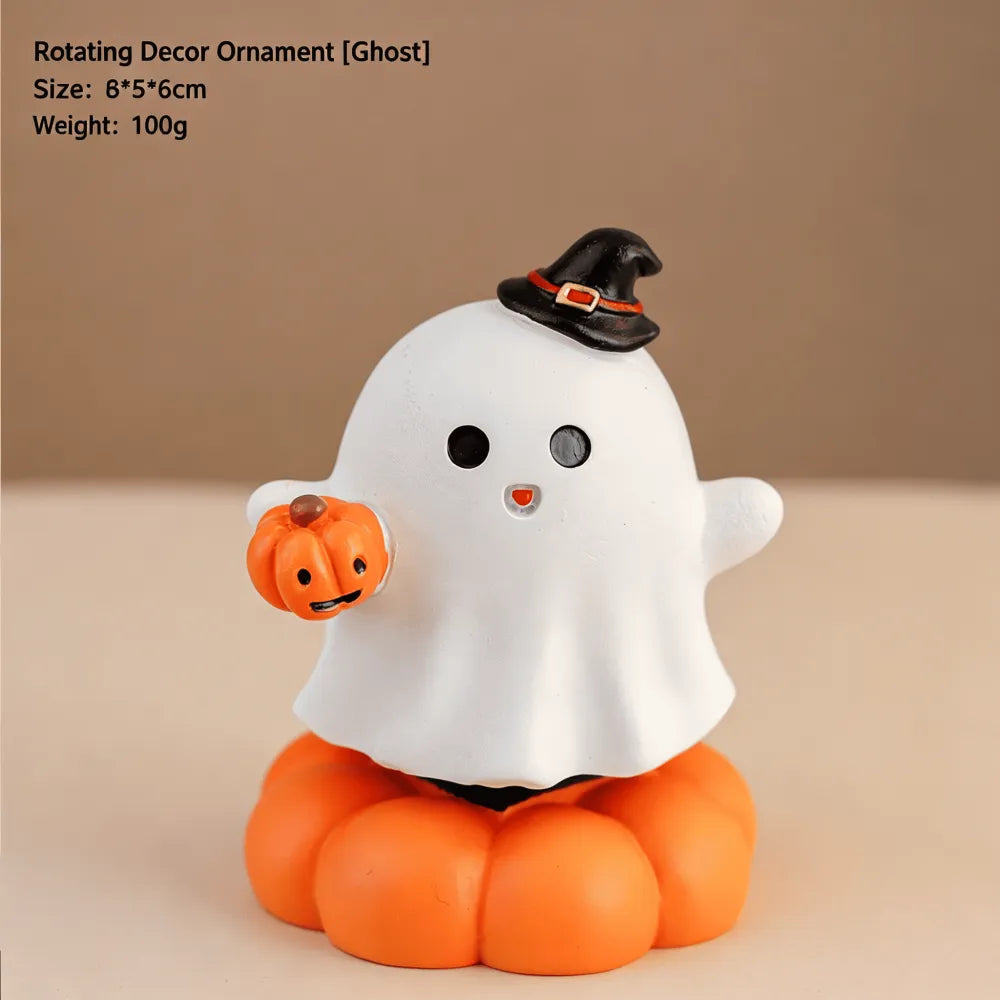 Halloween Ghost Pumpkin Skull Spinning Desktop Resin Ornament