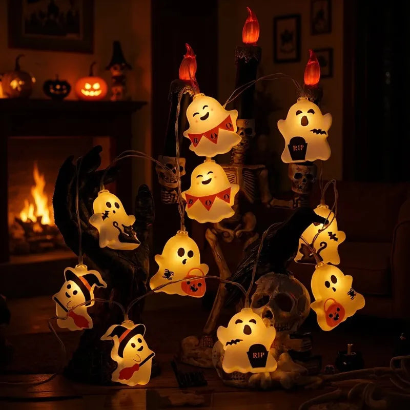 Halloween Led String Lights, Cute Ghost Lights, Decorative String Lights