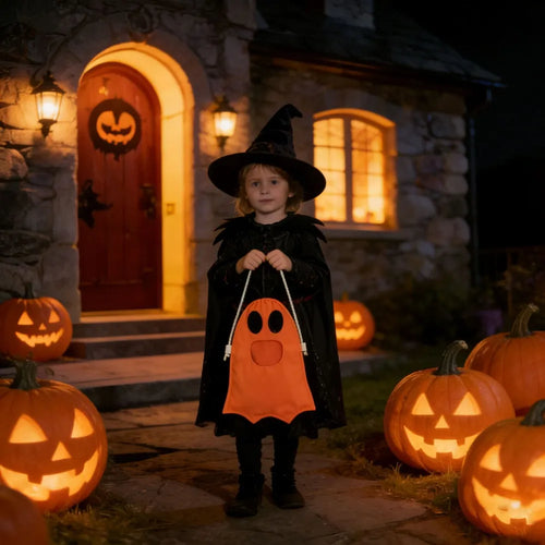 2026 Halloween Kids' Ghost Candy Scavenger Bag