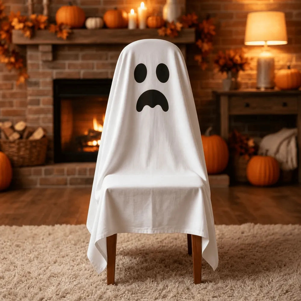 2Pcs Halloween Full-coverage Dust Cover For Dining Chairs
