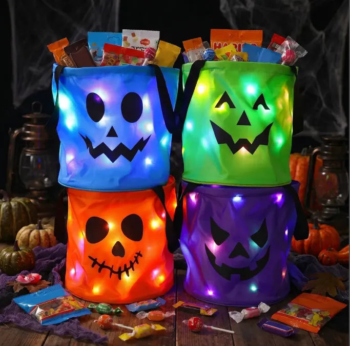 Halloween Colorful Candy Bags Led Light-up Gift Bags