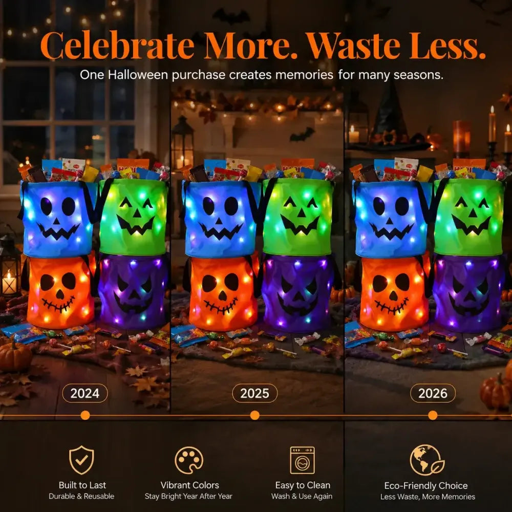 Halloween Colorful Candy Bags Led Light-up Gift Bags