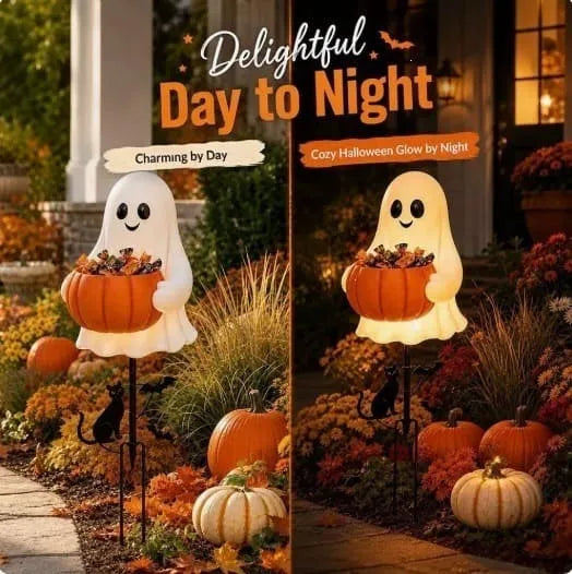 Halloween Ghost Candy Holder Garden Stake
