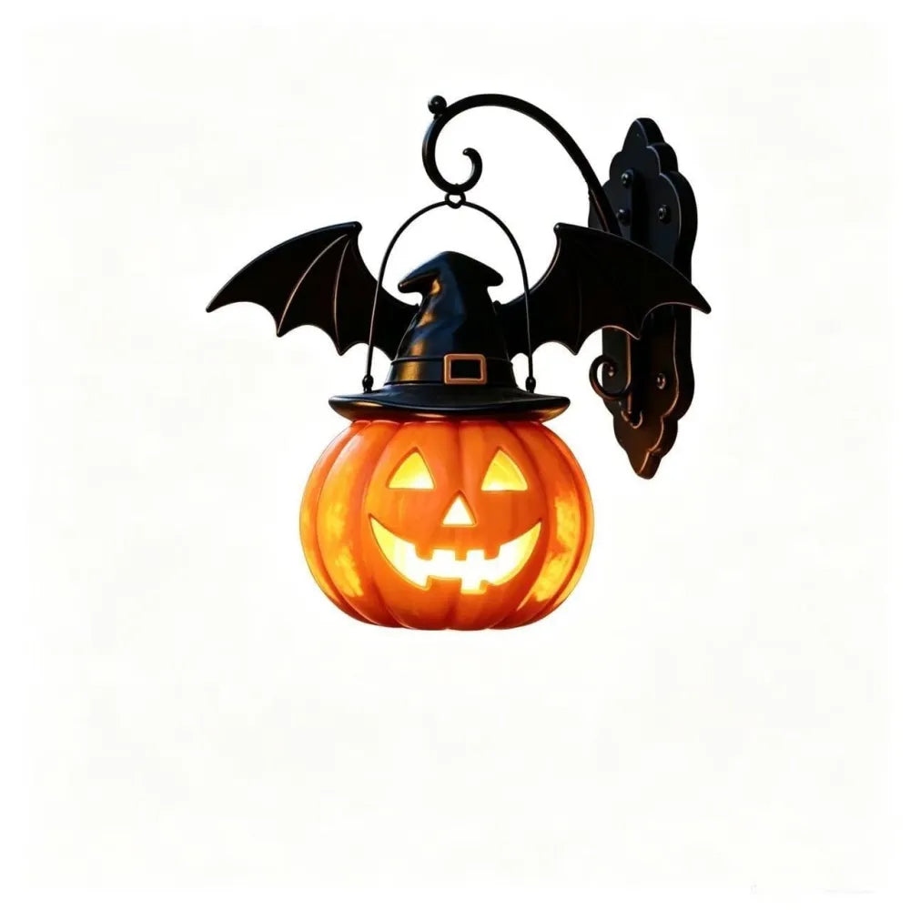 Halloween Bat Hat Pumpkin Wall Lamp Decoration