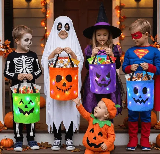 Halloween Colorful Candy Bags Led Light-up Gift Bags