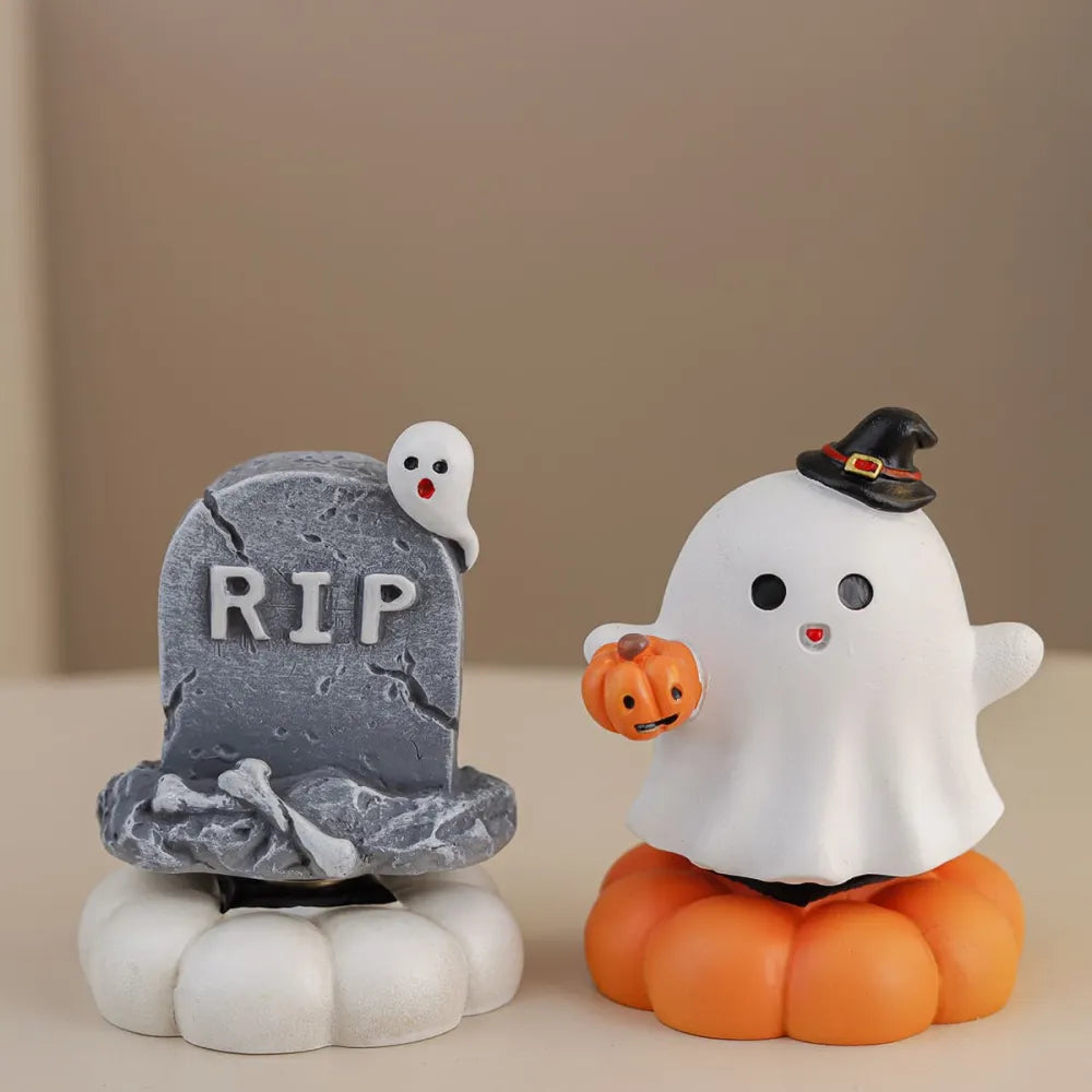 Halloween Ghost Pumpkin Skull Spinning Desktop Resin Ornament