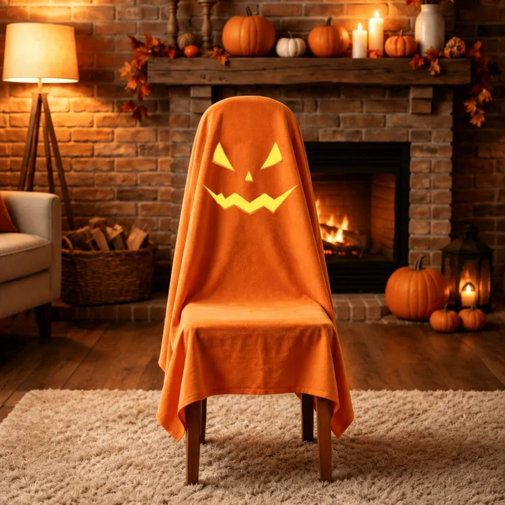 2Pcs Halloween Full-coverage Dust Cover For Dining Chairs