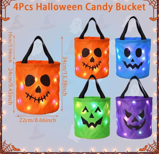 Halloween Colorful Candy Bags Led Light-up Gift Bags