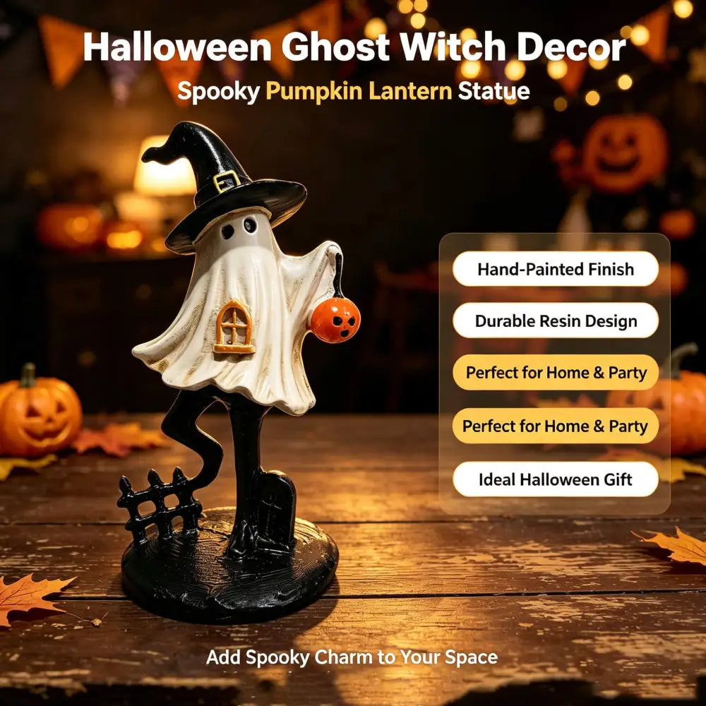 1Pcs Halloween Chibi Witch Hat Ghost Ornament