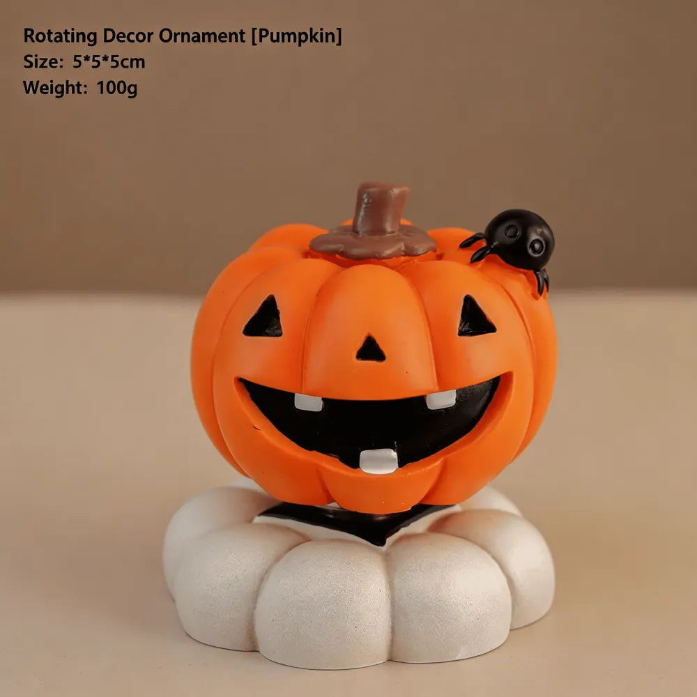 Halloween Ghost Pumpkin Skull Spinning Desktop Resin Ornament