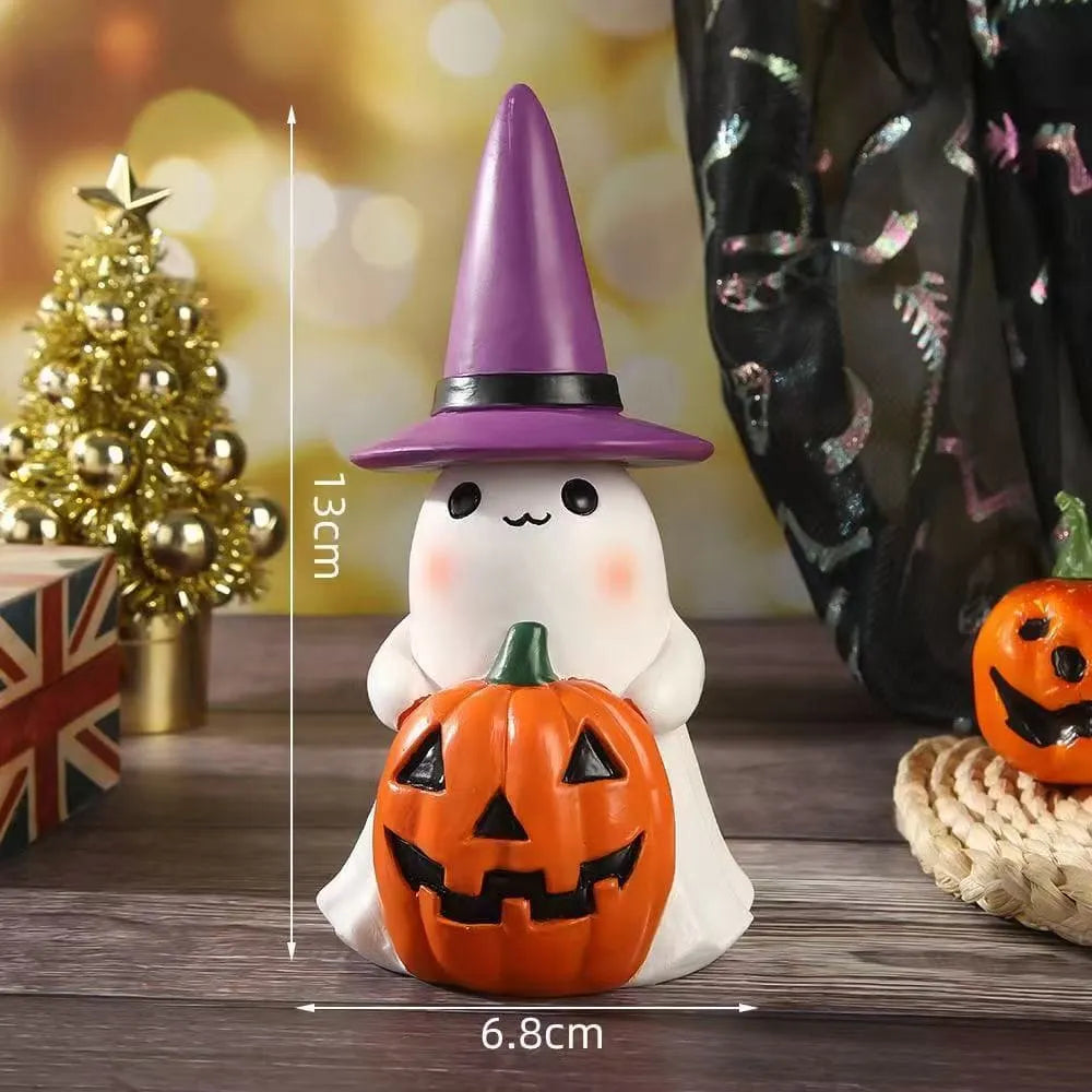 Halloween Cute Little Ghost Glowing Resin Ornament Decoration