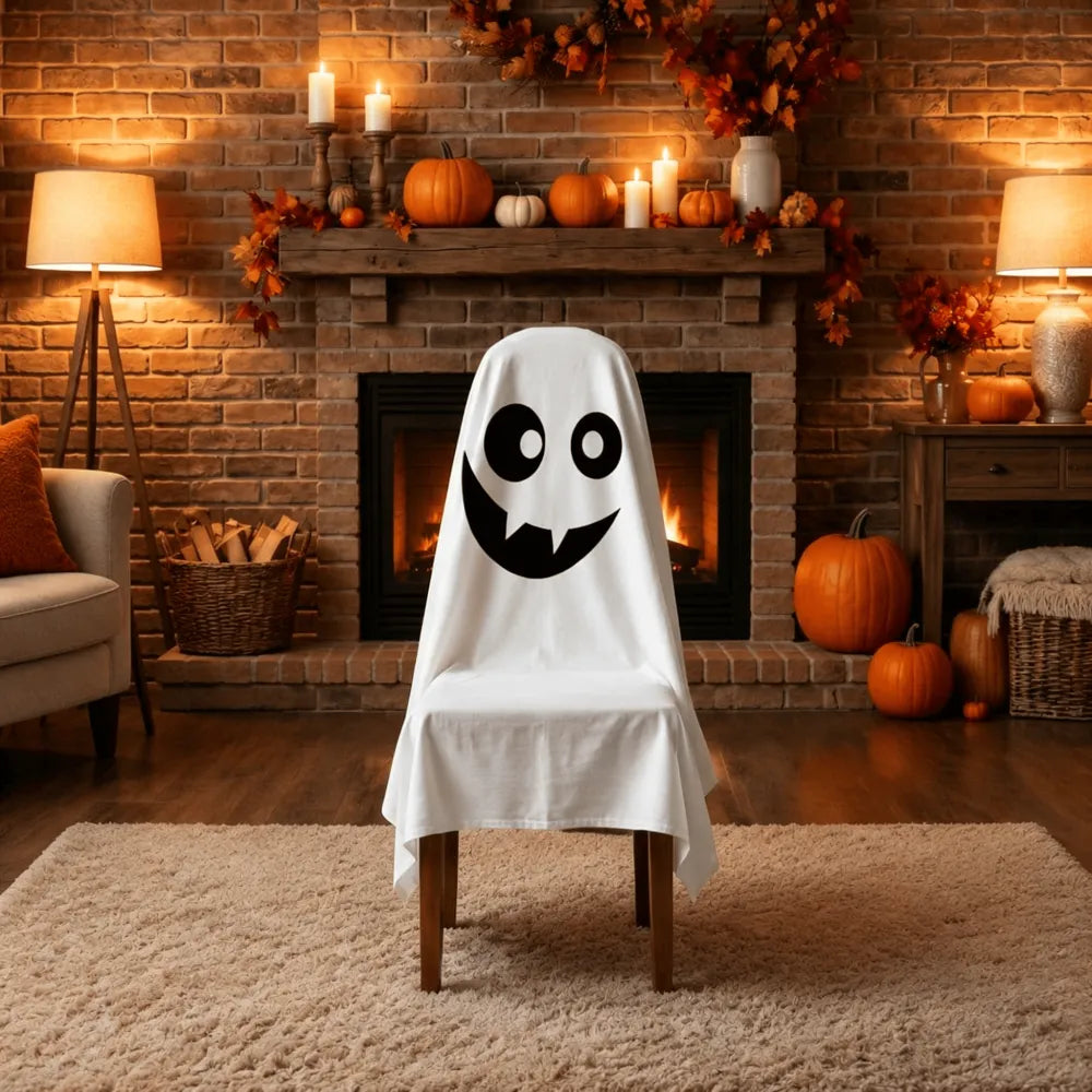 2Pcs Halloween Full-coverage Dust Cover For Dining Chairs