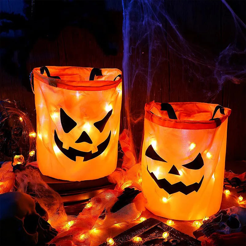 2pcs Halloween Candy Bags Led Light-up Gift Bags