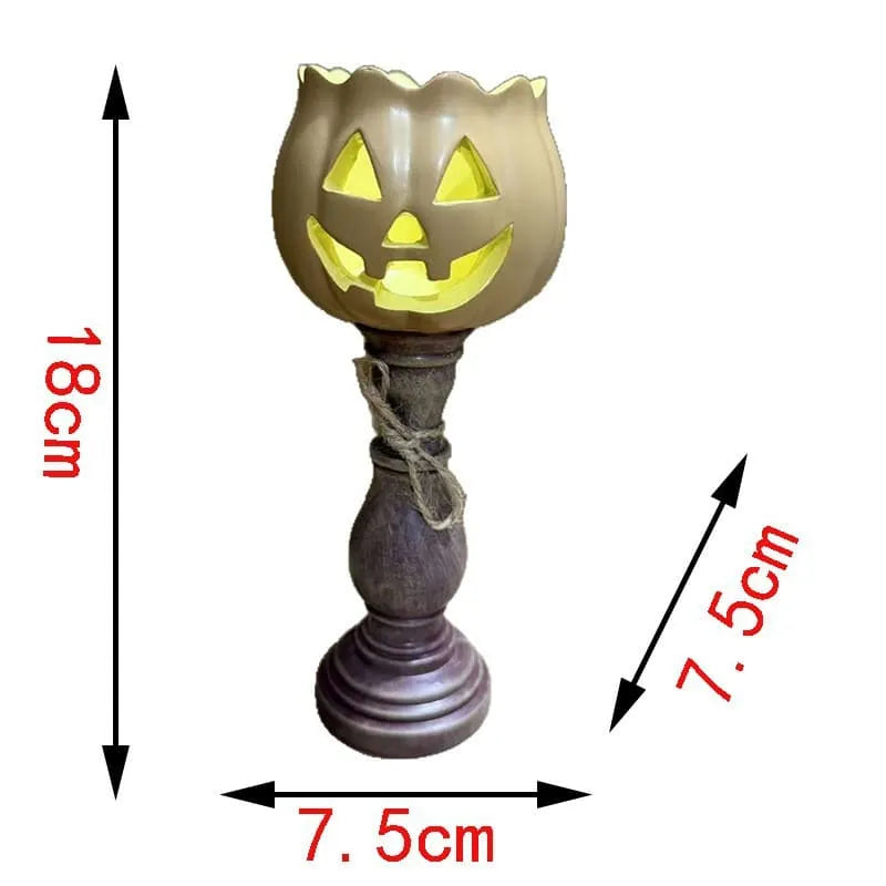 Halloween Home Decor Pumpkin Lantern Candlestick Ornament